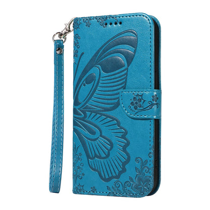 For Redmi K90 Pro Max/Poco F8 Ultra Swallowtail Butterfly Embossed Leather Phone Case(Blue)