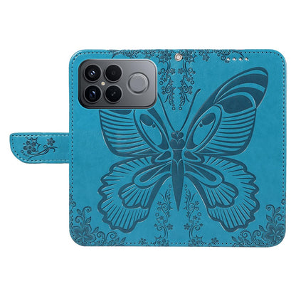 For Redmi K90 Pro Max/Poco F8 Ultra Swallowtail Butterfly Embossed Leather Phone Case(Blue)