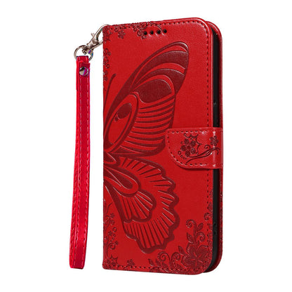 For Redmi K90 Pro Max/Poco F8 Ultra Swallowtail Butterfly Embossed Leather Phone Case(Red)