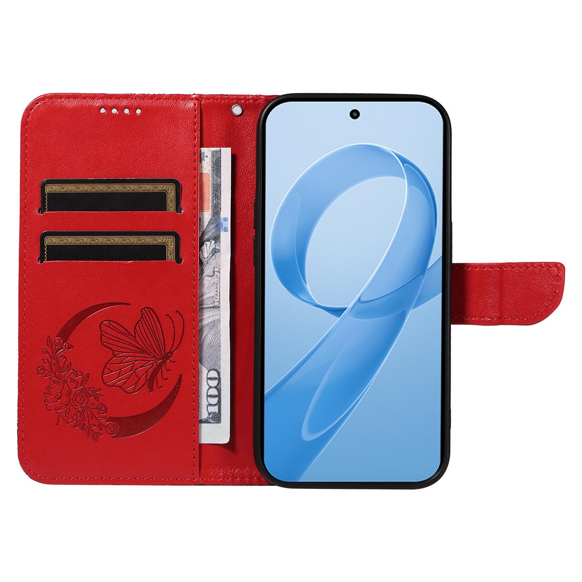 For Redmi K90 Pro Max/Poco F8 Ultra Swallowtail Butterfly Embossed Leather Phone Case(Red)