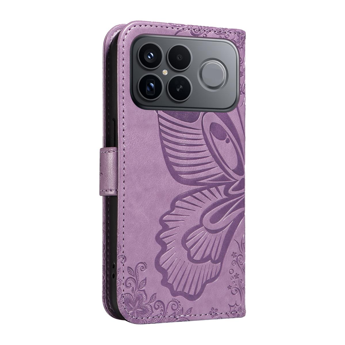 For Redmi K90 Pro Max/Poco F8 Ultra Swallowtail Butterfly Embossed Leather Phone Case(Purple)