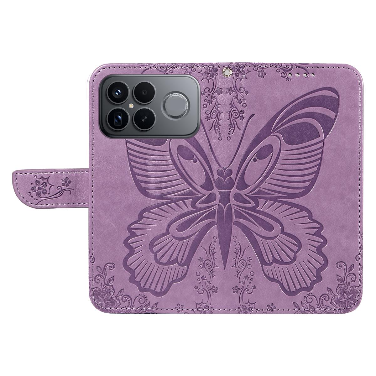 For Redmi K90 Pro Max/Poco F8 Ultra Swallowtail Butterfly Embossed Leather Phone Case(Purple)