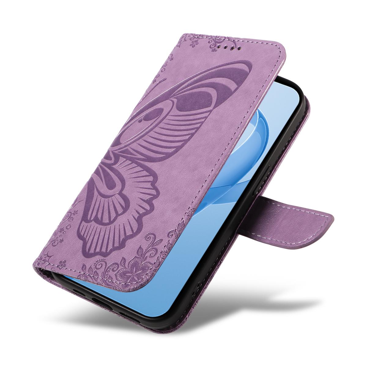 For Redmi K90 Pro Max/Poco F8 Ultra Swallowtail Butterfly Embossed Leather Phone Case(Purple)