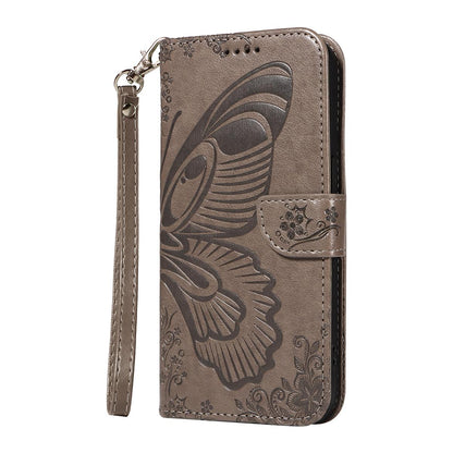 For Redmi K90 Pro Max/Poco F8 Ultra Swallowtail Butterfly Embossed Leather Phone Case(Grey)