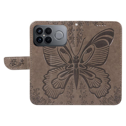 For Redmi K90 Pro Max/Poco F8 Ultra Swallowtail Butterfly Embossed Leather Phone Case(Grey)