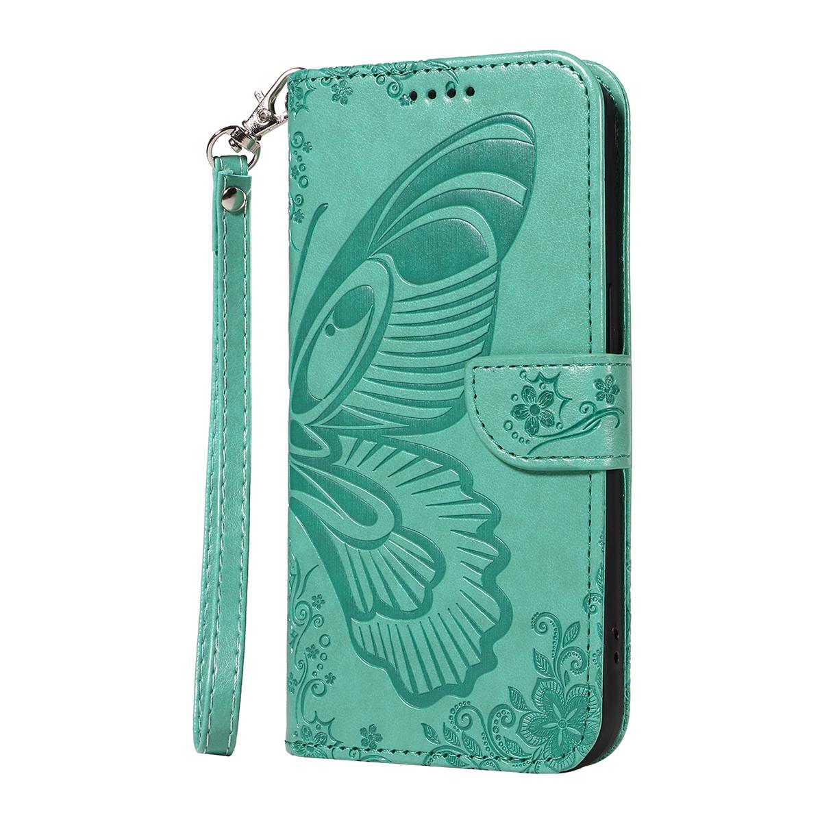 For Redmi K90 Pro Max/Poco F8 Ultra Swallowtail Butterfly Embossed Leather Phone Case(Green)