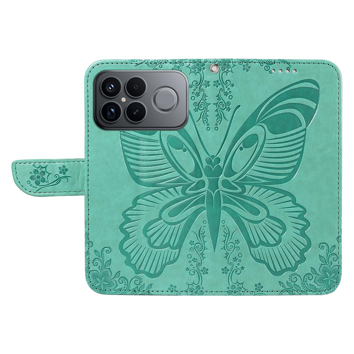 For Redmi K90 Pro Max/Poco F8 Ultra Swallowtail Butterfly Embossed Leather Phone Case(Green)