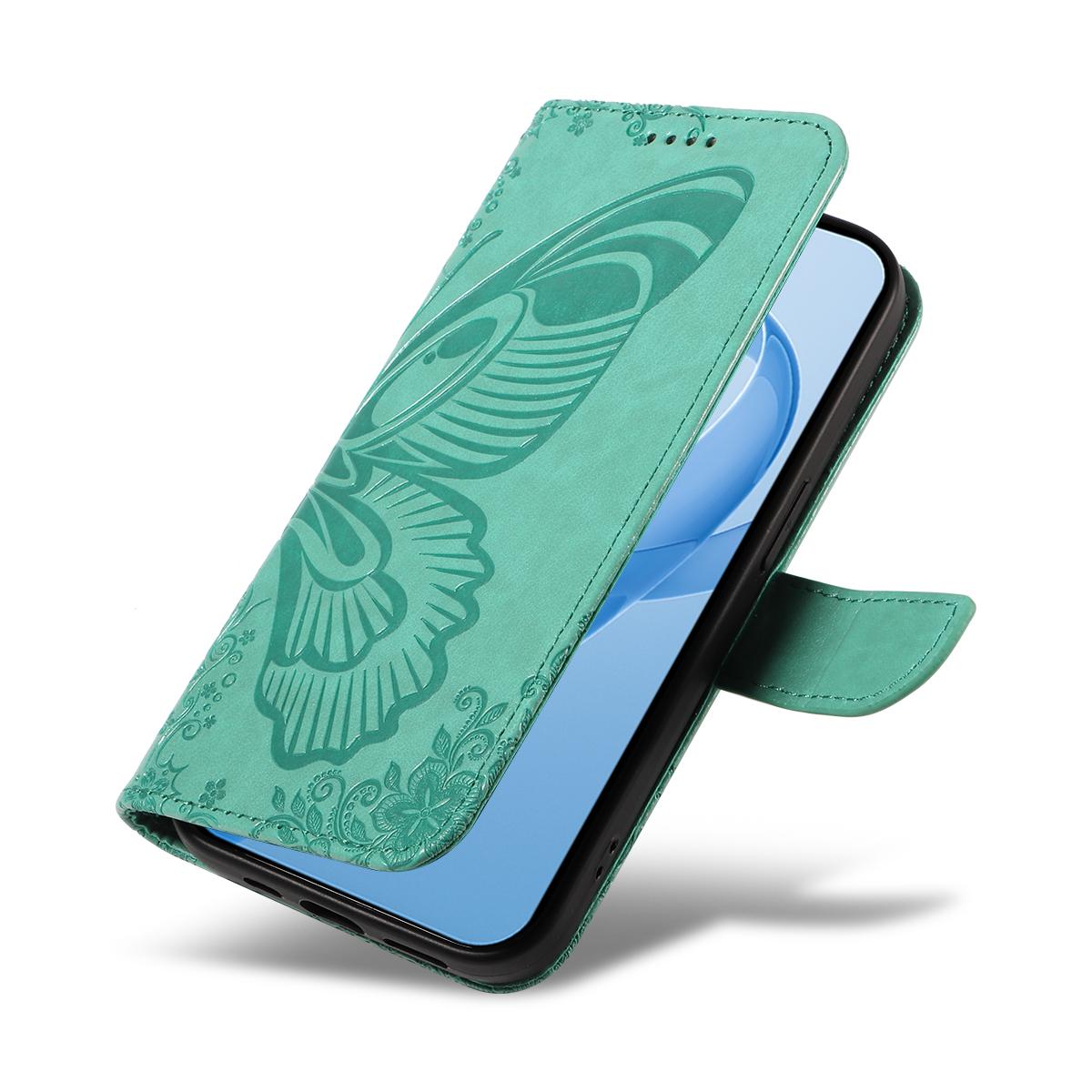 For Redmi K90 Pro Max/Poco F8 Ultra Swallowtail Butterfly Embossed Leather Phone Case(Green)