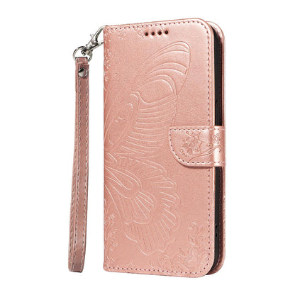 For Redmi K90 Pro Max/Poco F8 Ultra Swallowtail Butterfly Embossed Leather Phone Case(Rose Gold)