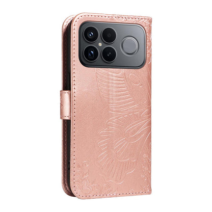 For Redmi K90 Pro Max/Poco F8 Ultra Swallowtail Butterfly Embossed Leather Phone Case(Rose Gold)