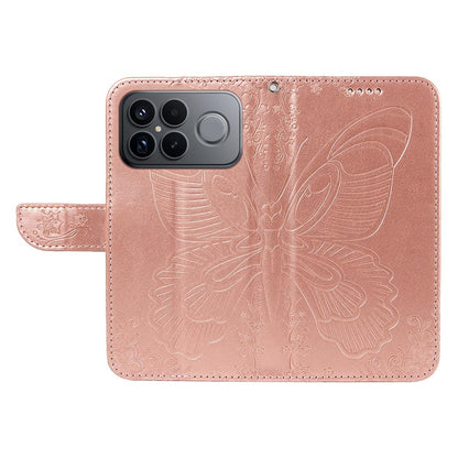 For Redmi K90 Pro Max/Poco F8 Ultra Swallowtail Butterfly Embossed Leather Phone Case(Rose Gold)