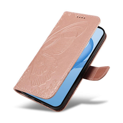 For Redmi K90 Pro Max/Poco F8 Ultra Swallowtail Butterfly Embossed Leather Phone Case(Rose Gold)