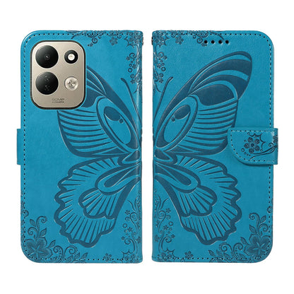 For Redmi 17 5G / 4G Global 170mm Swallowtail Butterfly Embossed Leather Phone Case(Blue)