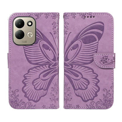 For Redmi 17 5G / 4G Global 170mm Swallowtail Butterfly Embossed Leather Phone Case(Purple)