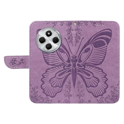 For Redmi 17 5G / 4G Global 170mm Swallowtail Butterfly Embossed Leather Phone Case(Purple)
