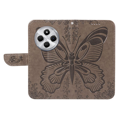 For Redmi 17 5G / 4G Global 170mm Swallowtail Butterfly Embossed Leather Phone Case(Grey)