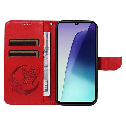 For Redmi Note 17 5G/4G Global 171mm Swallowtail Butterfly Embossed Leather Phone Case(Red)