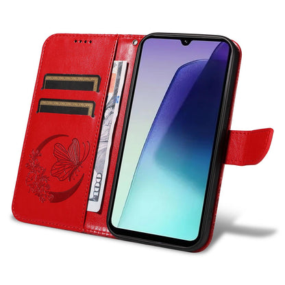 For Redmi Note 17 5G/4G Global 171mm Swallowtail Butterfly Embossed Leather Phone Case(Red)
