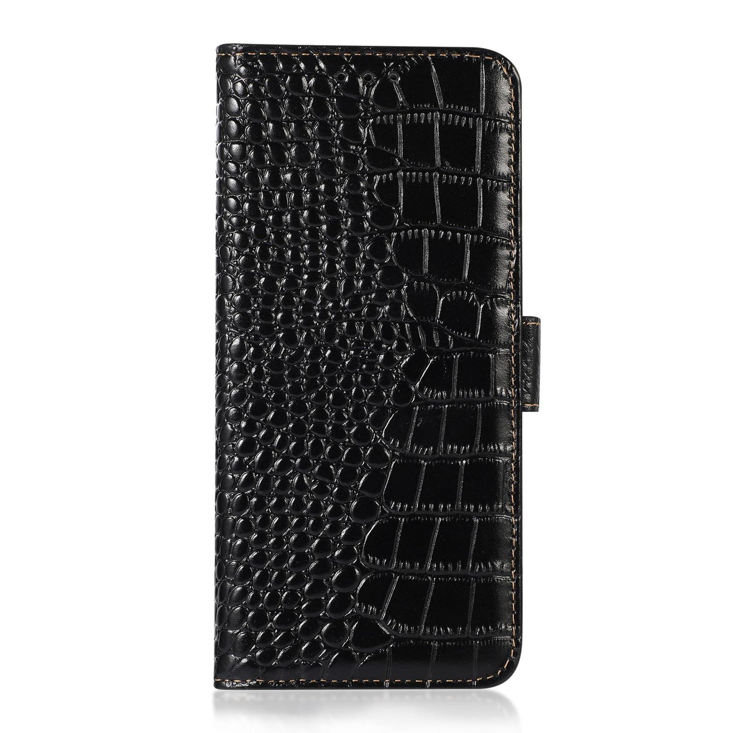 For Redmi K90 Pro Max/Poco F8 Ultra Crocodile Top Layer Cowhide Leather Phone Case(Black)