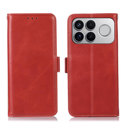 For Redmi K90 Pro Max/Poco F8 Ultra Magnetic Crazy Horse Texture Genuine Leather RFID Phone Case(Red)