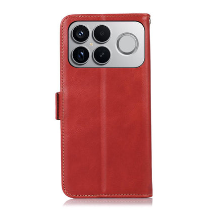 For Redmi K90 Pro Max/Poco F8 Ultra Magnetic Crazy Horse Texture Genuine Leather RFID Phone Case(Red)