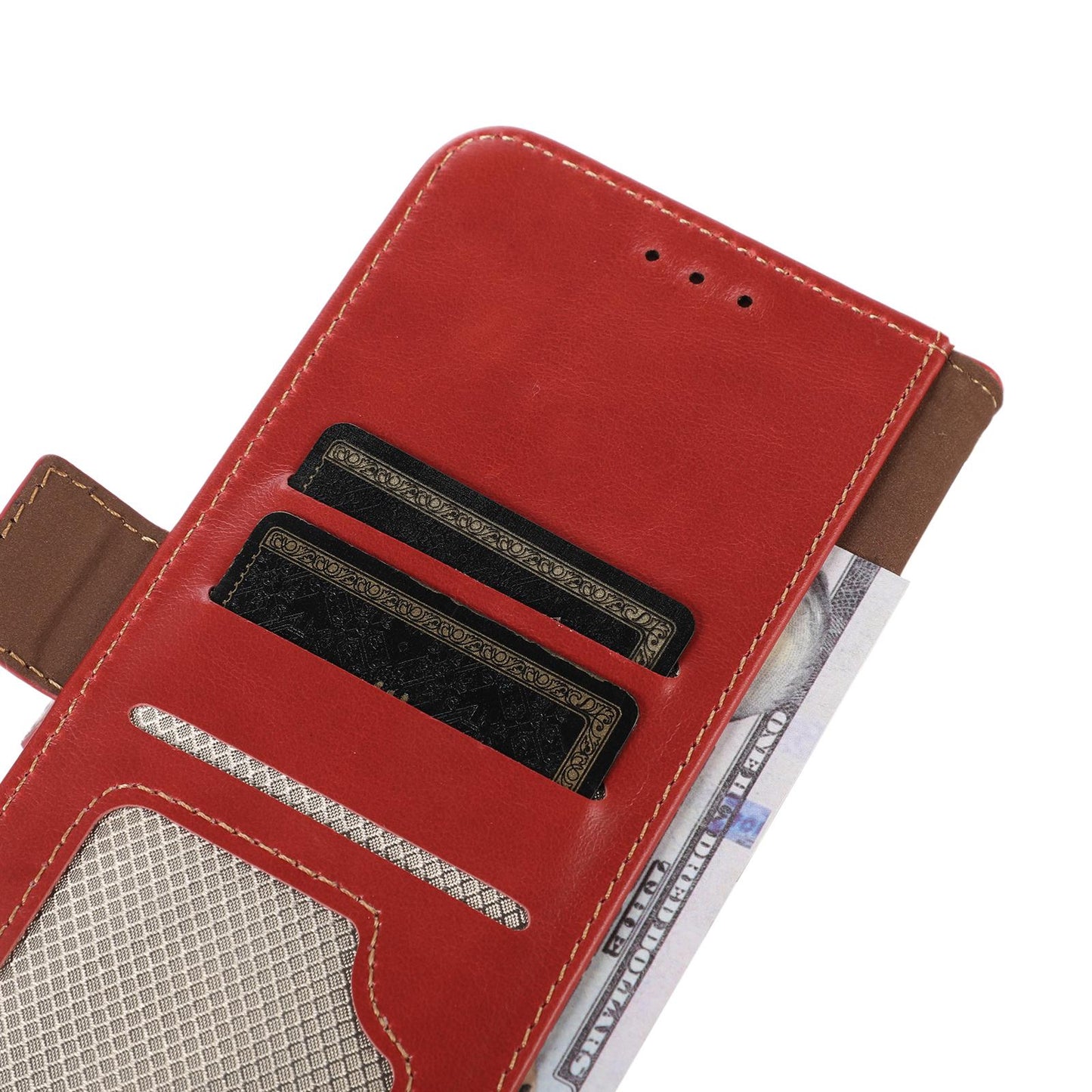 For Redmi K90 Pro Max/Poco F8 Ultra Magnetic Crazy Horse Texture Genuine Leather RFID Phone Case(Red)