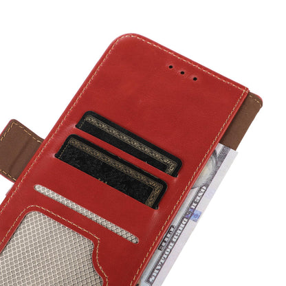 For Redmi K90 Pro Max/Poco F8 Ultra Magnetic Crazy Horse Texture Genuine Leather RFID Phone Case(Red)