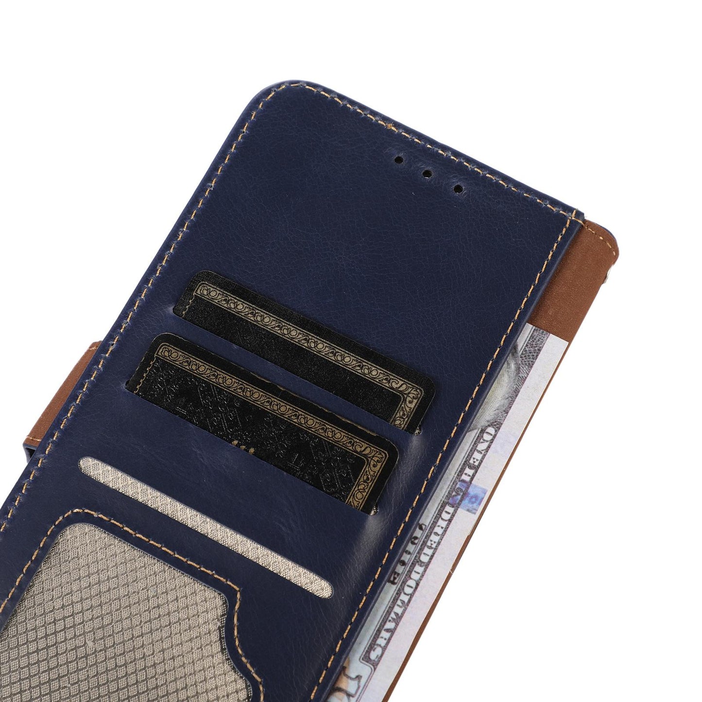 For Redmi K90 Pro Max/Poco F8 Ultra Magnetic Crazy Horse Texture Genuine Leather RFID Phone Case(Blue)