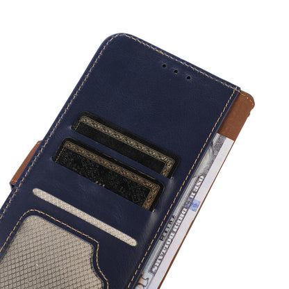 For Redmi K90 Pro Max/Poco F8 Ultra Magnetic Crazy Horse Texture Genuine Leather RFID Phone Case(Blue)