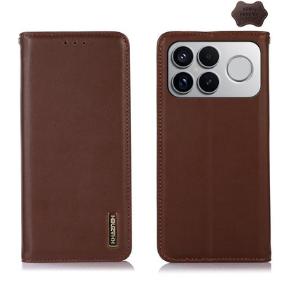 For Redmi K90 Pro Max/Poco F8 Ultra KHAZNEH Nappa Top Layer Cowhide Leather Phone Case(Brown)