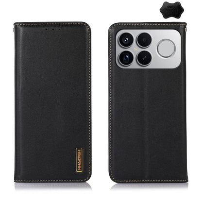 For Redmi K90 Pro Max/Poco F8 Ultra KHAZNEH Nappa Top Layer Cowhide Leather Phone Case(Black)