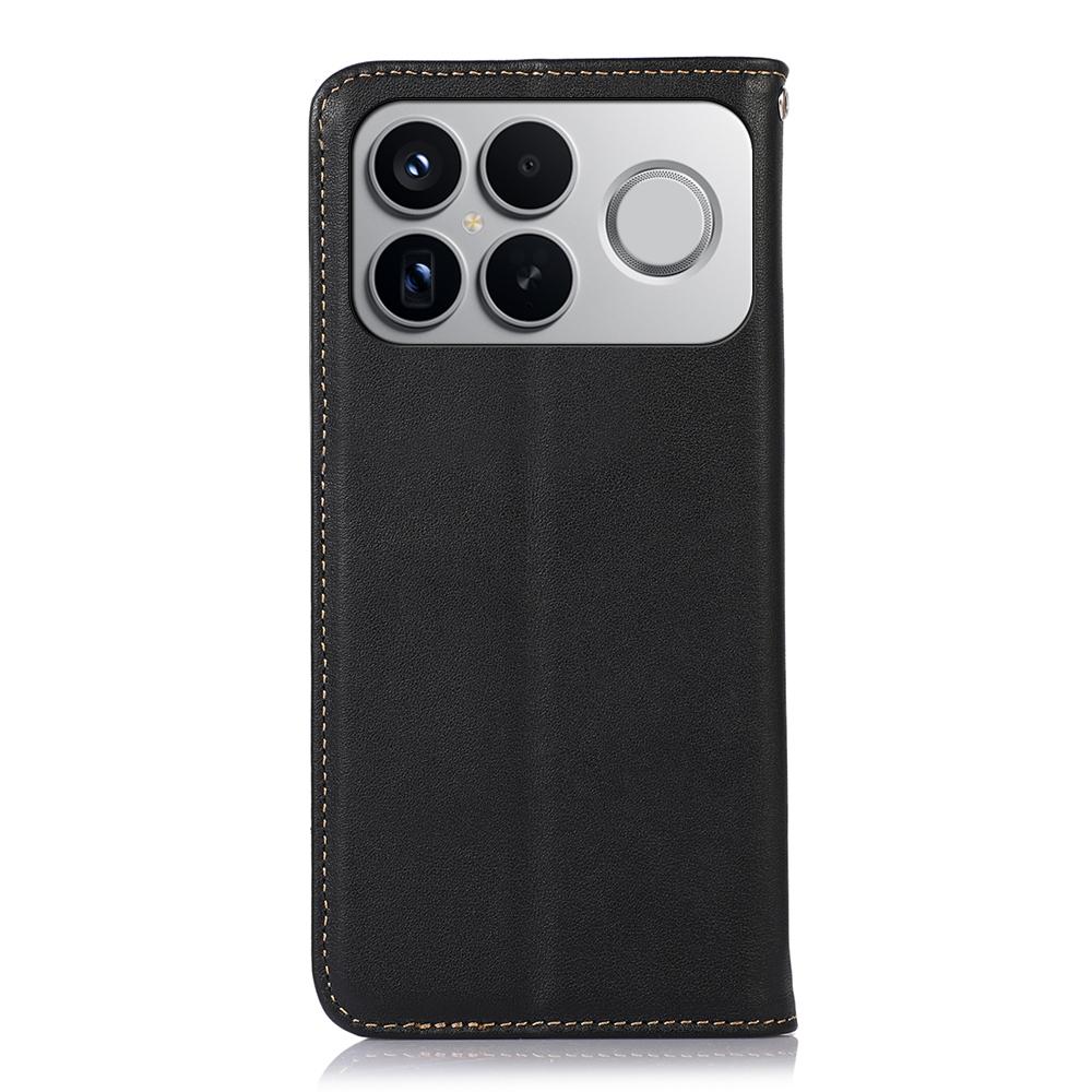 For Redmi K90 Pro Max/Poco F8 Ultra KHAZNEH Nappa Top Layer Cowhide Leather Phone Case(Black)