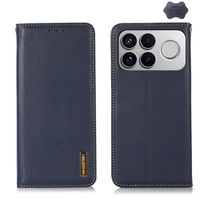 For Redmi K90 Pro Max/Poco F8 Ultra KHAZNEH Nappa Top Layer Cowhide Leather Phone Case(Blue)
