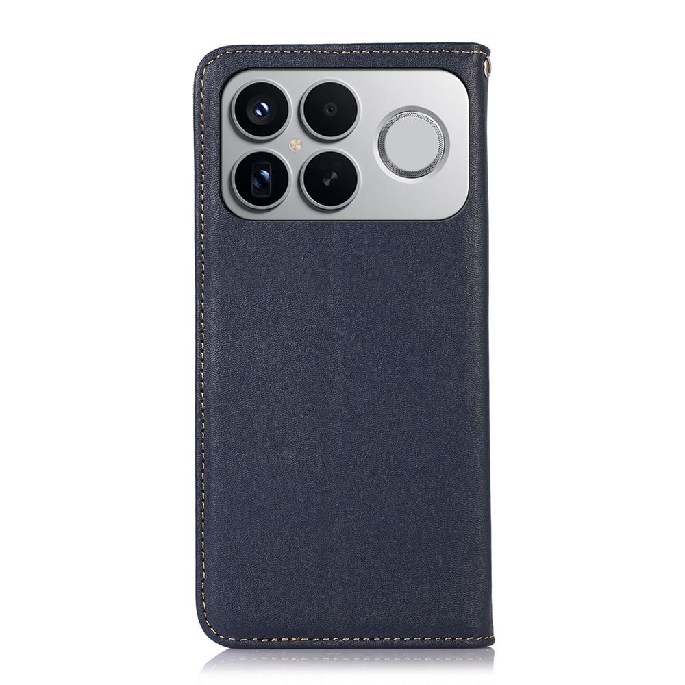 For Redmi K90 Pro Max/Poco F8 Ultra KHAZNEH Nappa Top Layer Cowhide Leather Phone Case(Blue)
