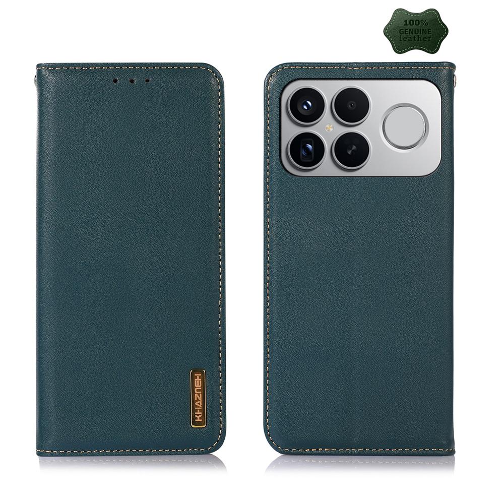 For Redmi K90 Pro Max/Poco F8 Ultra KHAZNEH Nappa Top Layer Cowhide Leather Phone Case(Green)