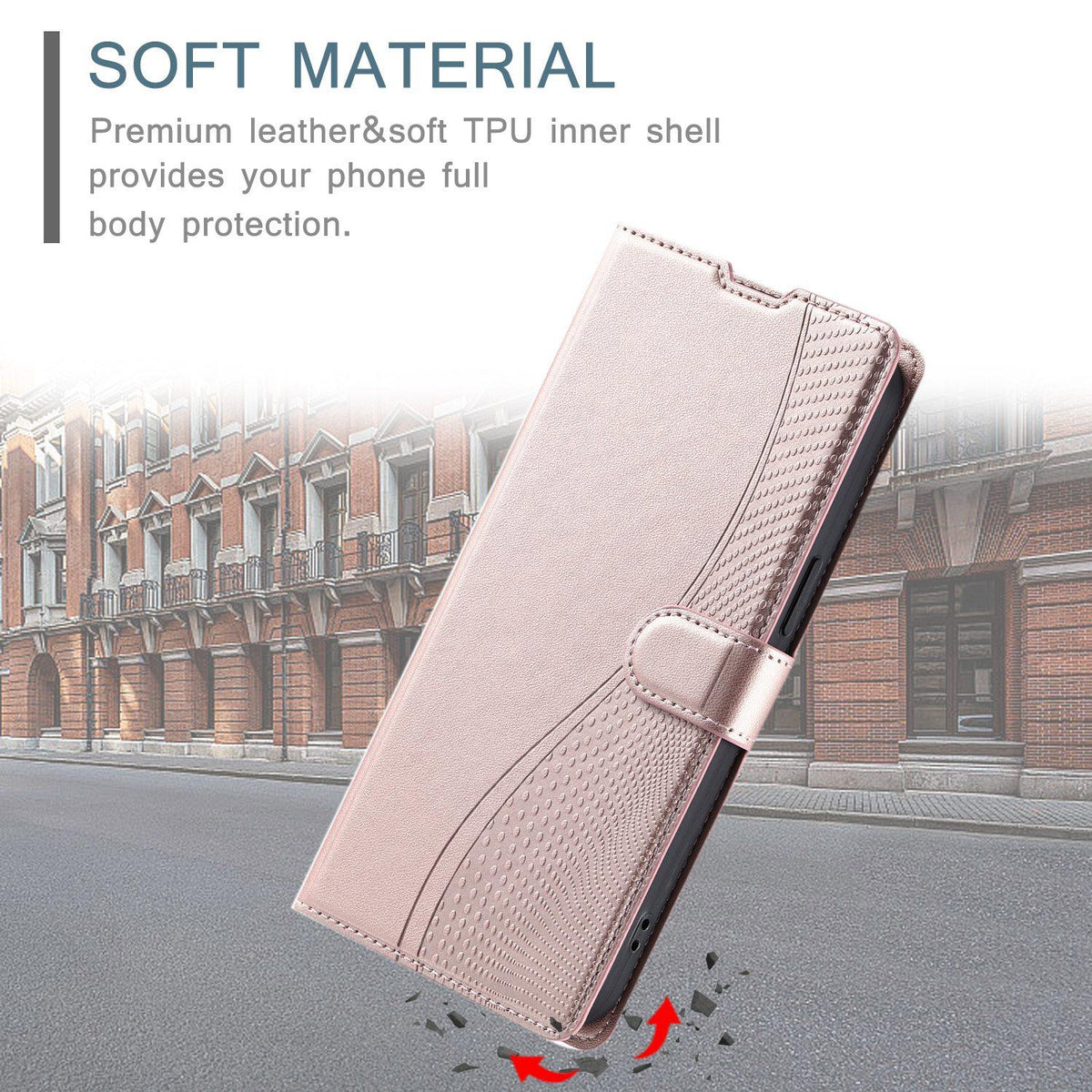 For iPhone 17 Pro Voltage Ultra-thin Dot Leather Phone Case - Rose Gold - EDA007107529B