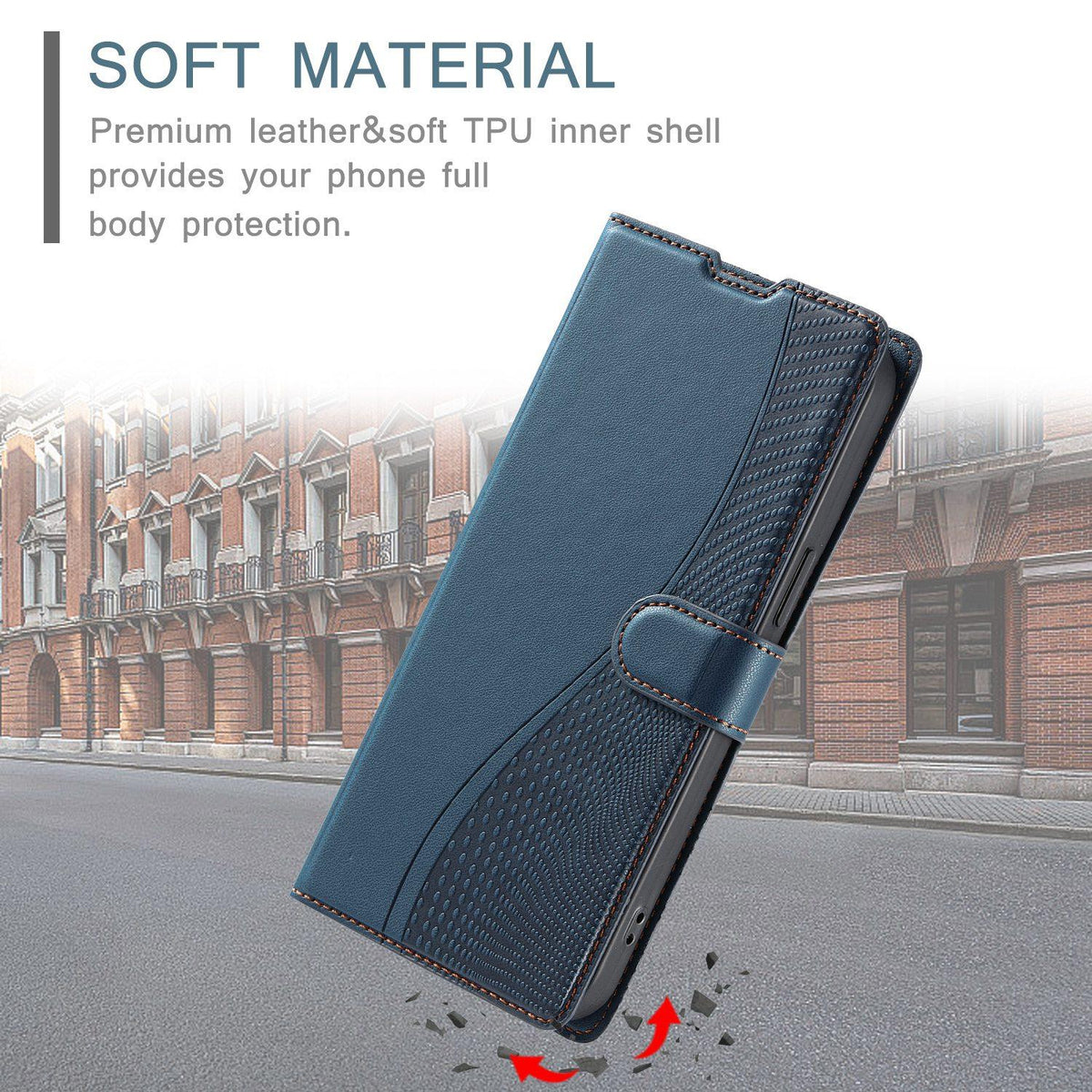 For iPhone 17 Pro Voltage Ultra-thin Dot Leather Phone Case - Blue - EDA007107529E