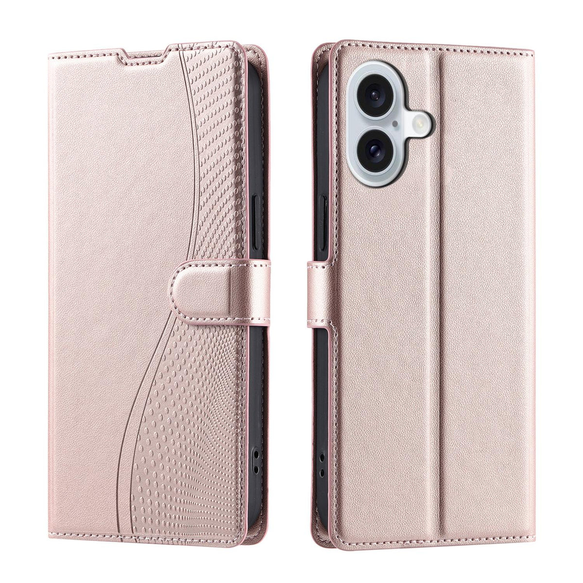 For iPhone 17 Voltage Ultra-thin Dot Leather Phone Case - Rose Gold - EDA007107530B