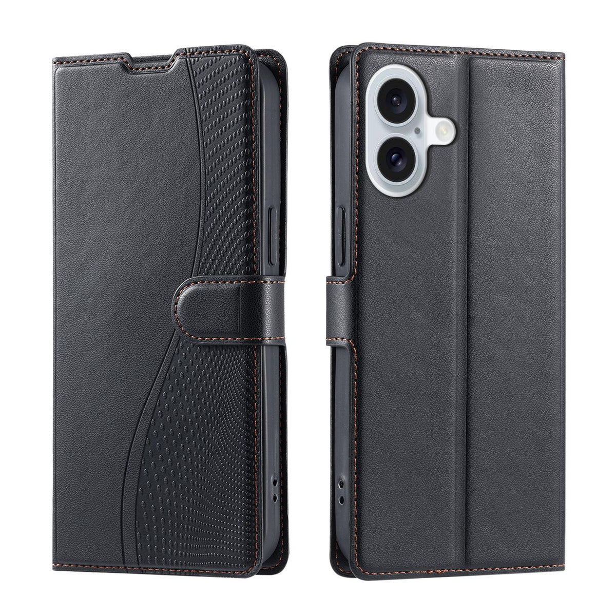 For iPhone 17 Voltage Ultra-thin Dot Leather Phone Case - Black - EDA007107530D