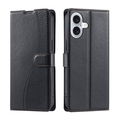 For iPhone 17 Voltage Ultra-thin Dot Leather Phone Case - Black - EDA007107530D