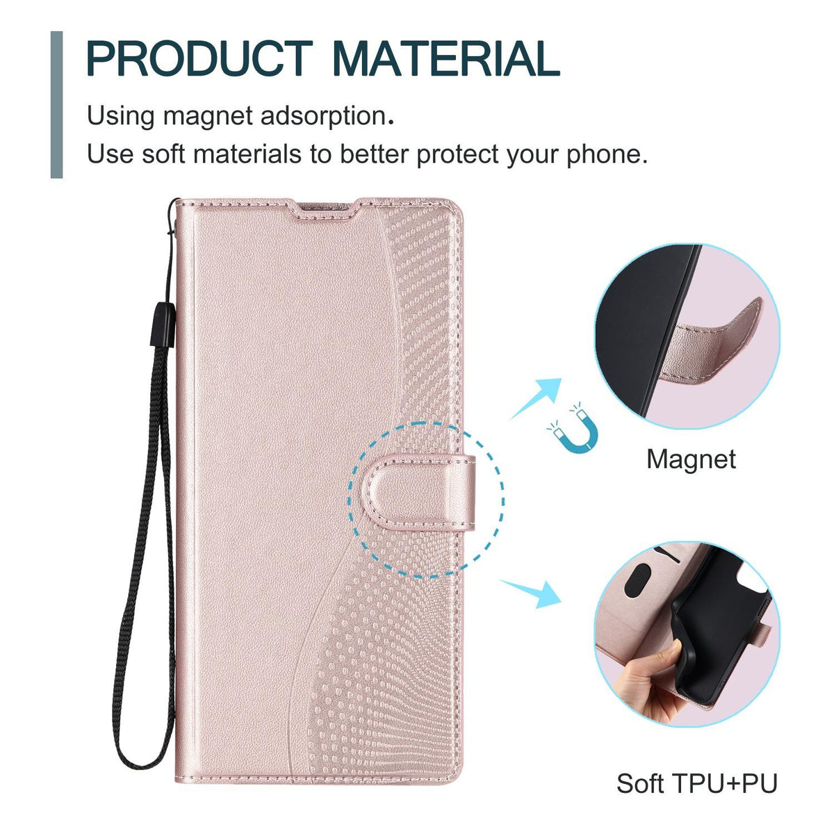 For iPhone 18 Pro Max Voltage Ultra-thin Dot Leather Phone Case - Rose Gold - EDA007107532B