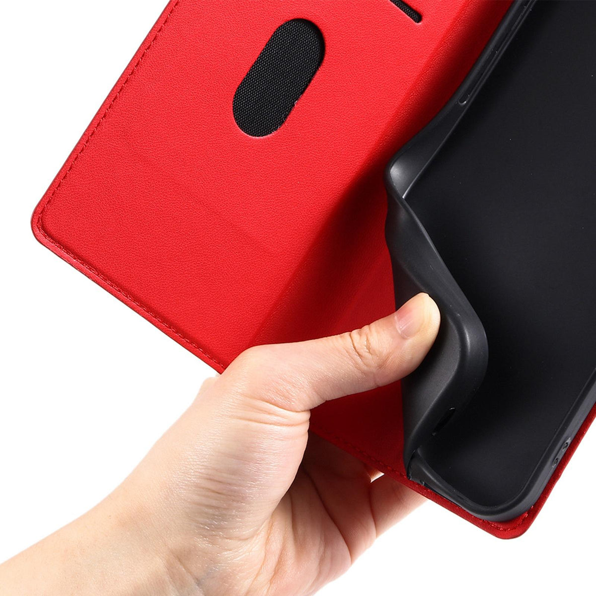 For iPhone 18 Pro Max Voltage Ultra-thin Dot Leather Phone Case - Red - EDA007107532C