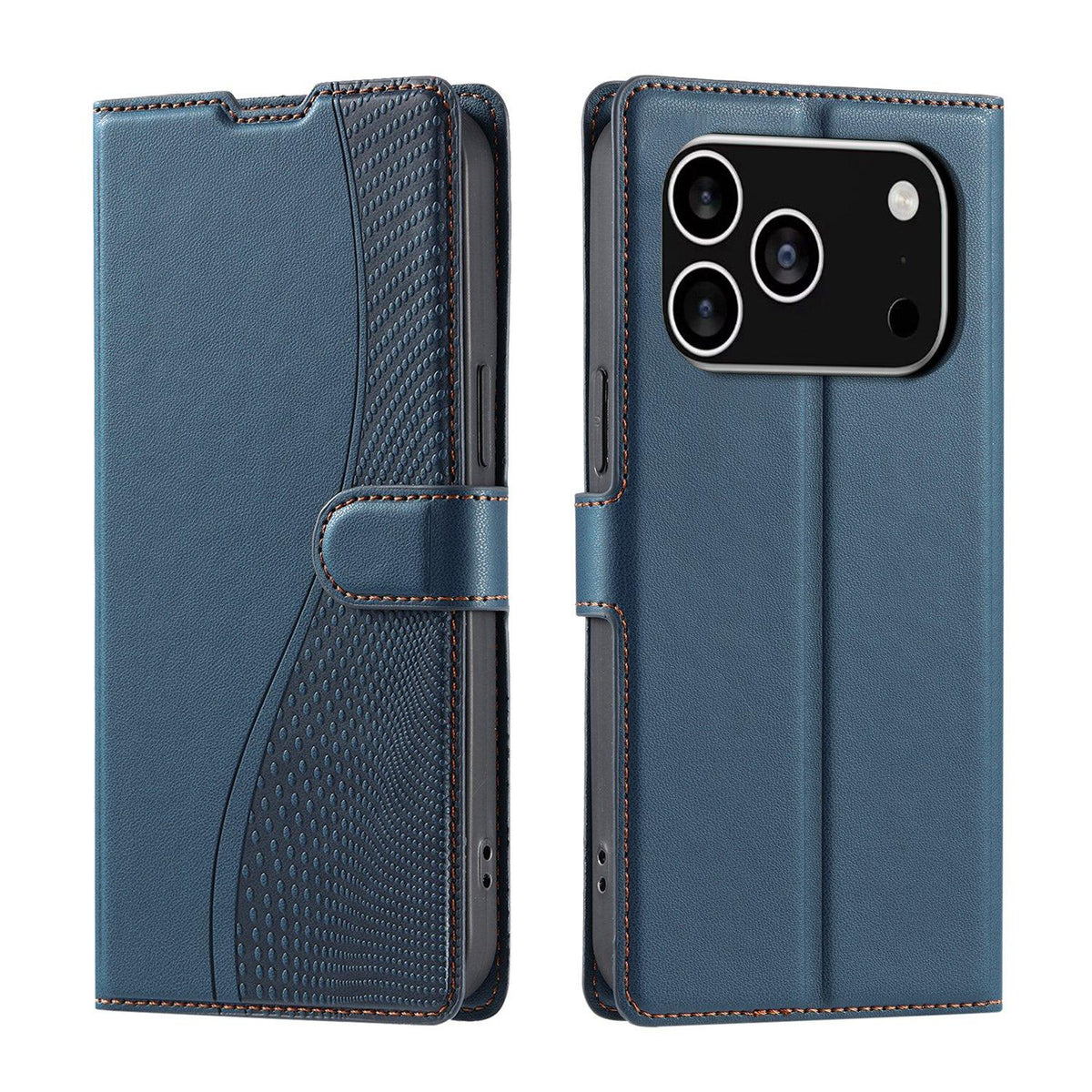 For iPhone 18 Pro Max Voltage Ultra-thin Dot Leather Phone Case - Blue - EDA007107532E