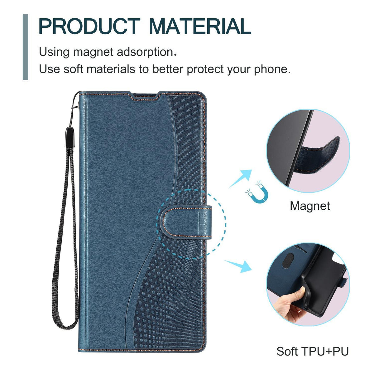 For iPhone 18 Pro Voltage Ultra-thin Dot Leather Phone Case - Blue - EDA007107533E