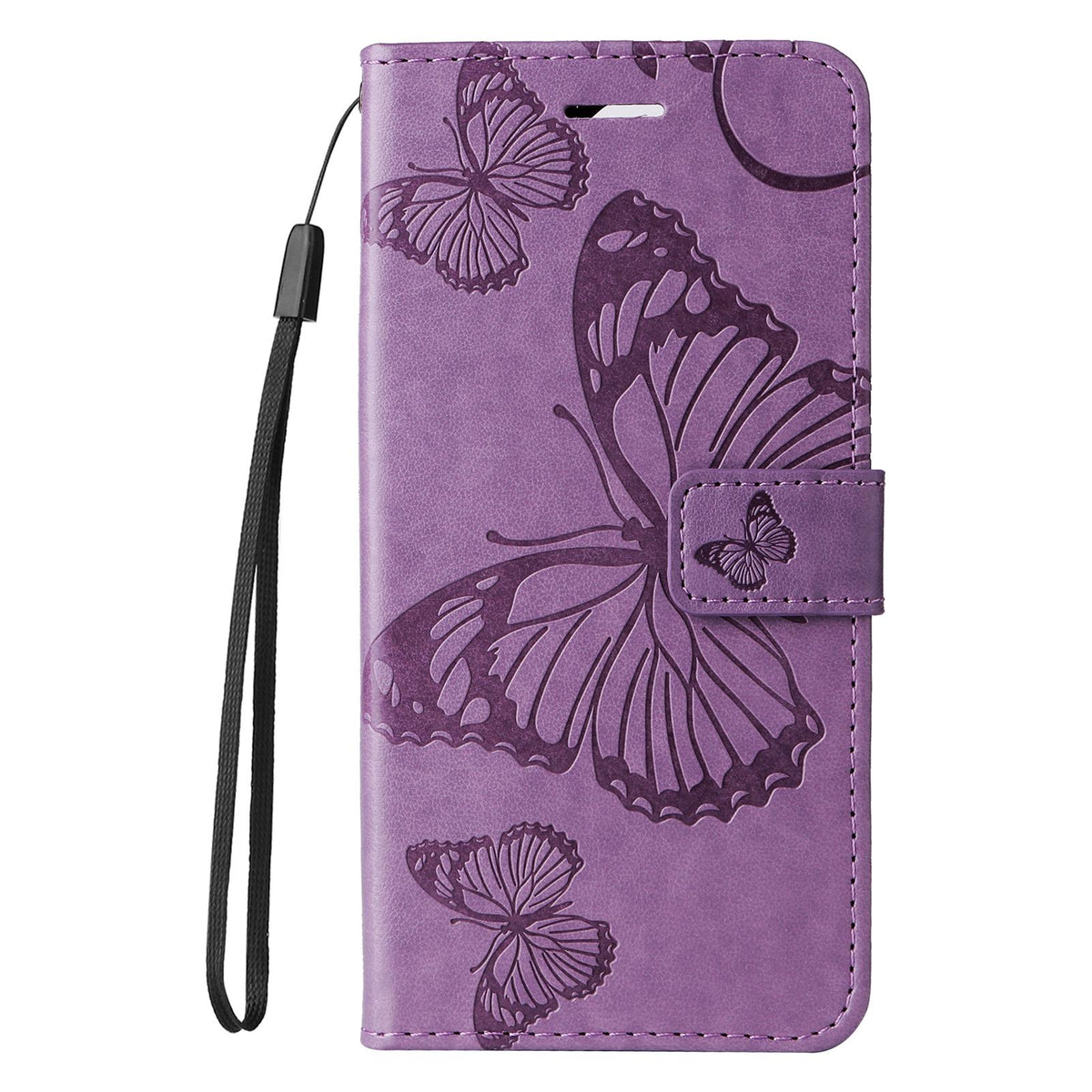 For Redmi 17C/14C 4G/A4 5G/Poco C75 5G 3D Butterfly Embossed Pattern Flip Leather Phone Case - Purple - EDA007110904B