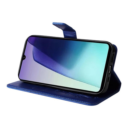 For Redmi 17C/14C 4G/A4 5G/Poco C75 5G 3D Butterfly Embossed Pattern Flip Leather Phone Case - Blue - EDA007110904C