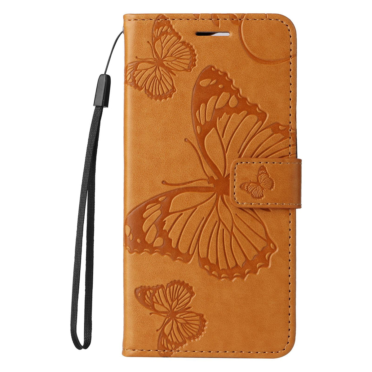 For Redmi 17C/14C 4G/A4 5G/Poco C75 5G 3D Butterfly Embossed Pattern Flip Leather Phone Case - Yellow - EDA007110904D
