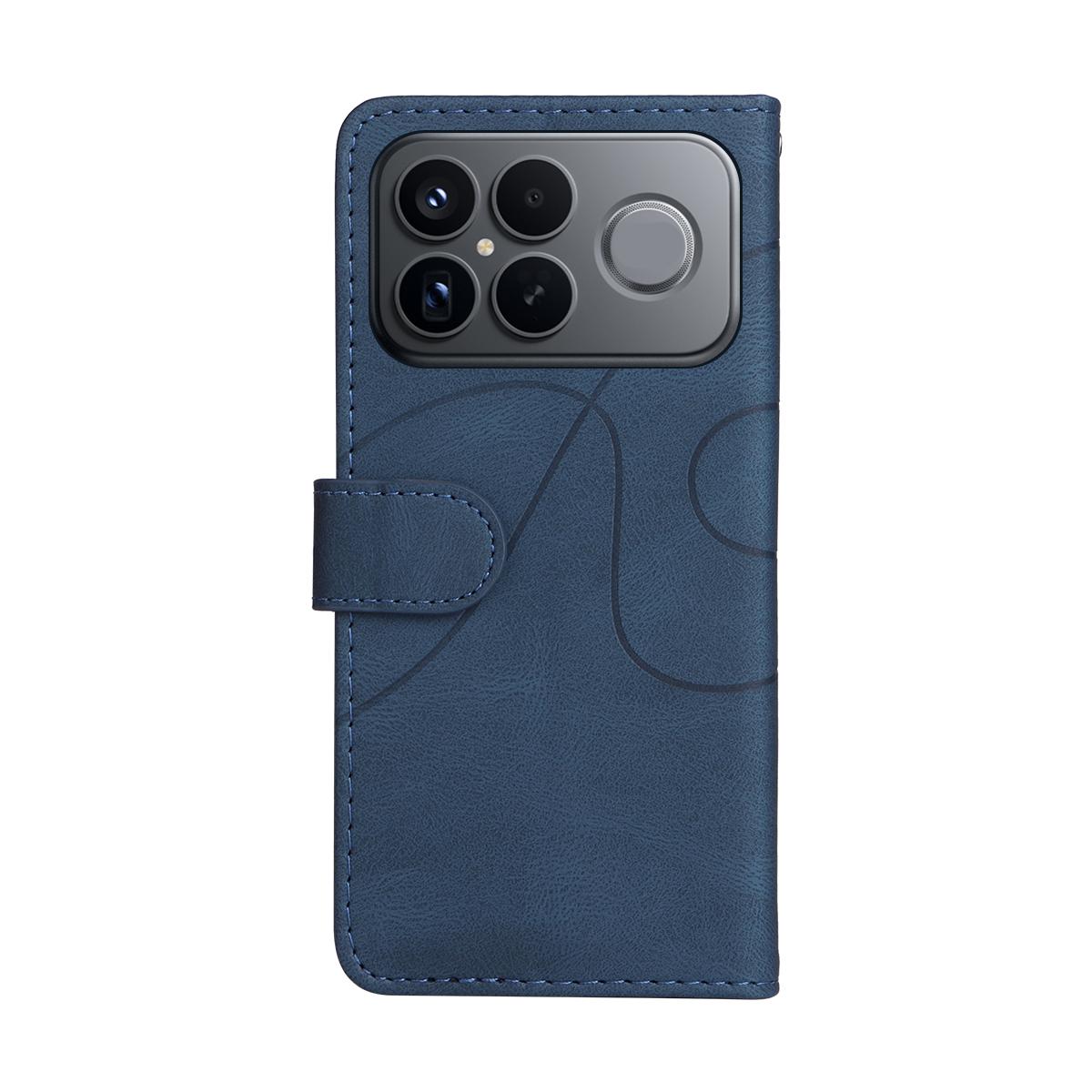 For Redmi K90 Pro Max/Poco F8 Ultra Dual-color Splicing Flip Leather Phone Case(Blue)