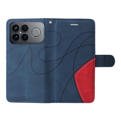 For Redmi K90 Pro Max/Poco F8 Ultra Dual-color Splicing Flip Leather Phone Case(Blue)