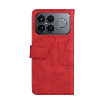 For Redmi K90 Pro Max/Poco F8 Ultra Dual-color Splicing Flip Leather Phone Case(Red)